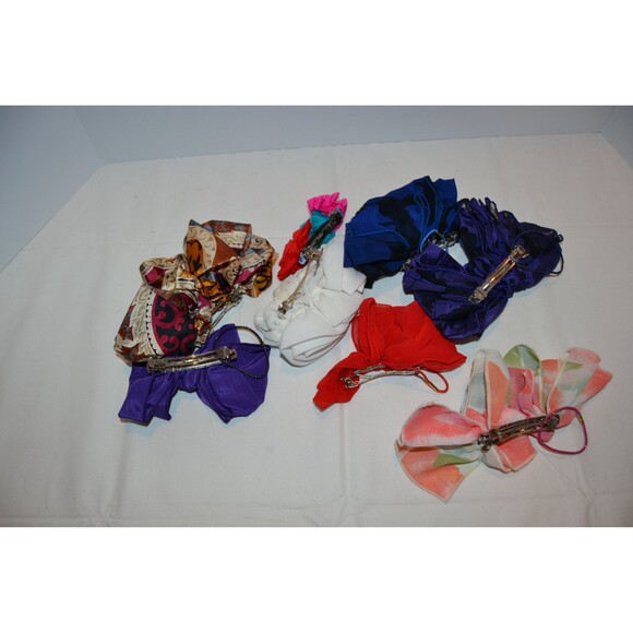 Vintage Hair Barettes with Flouncy Retro Mod Dolly Dynasty Style Set of 8 - Picture 2 of 5